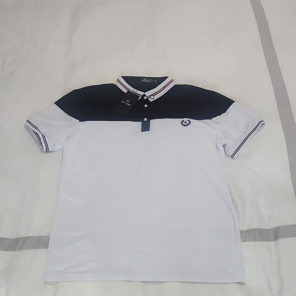 NWT Men's Black and White Polo Shirt